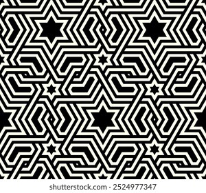 Repeating Geometric patterns of printable vector Art. Graphic design of Seamless pattern cover background. Interlocking knots banner backdrop layout designs.