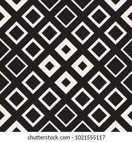 Repeating Geometric Rectangle Tiles. Stylish Monochrome Lattice. Vector Seamless Pattern. 