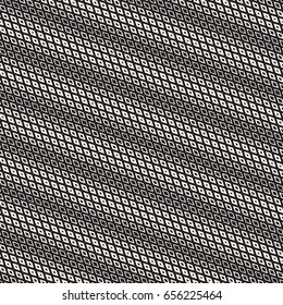 Repeating Geometric Rectangle Tiles. Stylish Monochrome Lattice. Vector Seamless Pattern. 