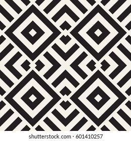 Repeating Geometric Stripes Tiling. Ornamental Stylish Texture. Vector Seamless Monochrome Pattern