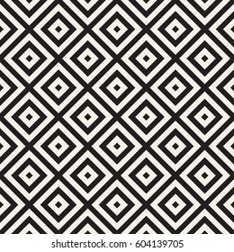 Repeating Geometric Stripes Tiling. Ornamental Stylish Texture. Vector Seamless Monochrome Pattern