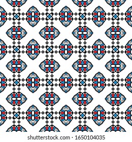 Repeating geometric texture. Vector template for banners, flyers, wrapping paper. Abstract seamless background. Ethnic old backdrop. Vintage design