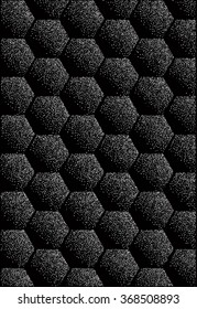 Baldosas geométricas repetidas con puntos hexagonales. Textura de brillo plateado