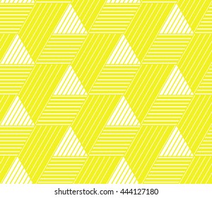 Repeating geometric tiles with hexagonal, lines. Modern stylish texture. A seamless vector background. Yellow and white texture.