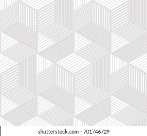 Repeating geometric tiles with hexagonal, lines. Modern stylish texture. A seamless vector background. Grey and white texture.