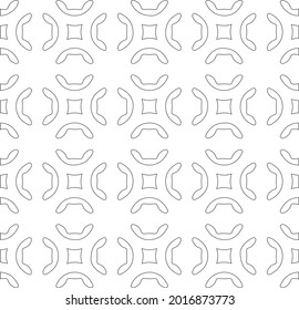 Repeating geometric tiles with stripe elements.black and white pattern.