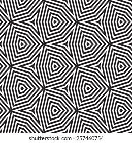Repeating geometric tiles from striped triangles.