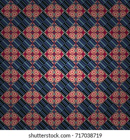 Repeating geometric violet, black and blue tiles. Vector seamless pattern. Modern stylish texture. Trendy contemporary graphics.