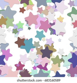Repeating geometrical star pattern background - vector design from rounded pentagram stars