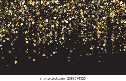 Repeating gold glitter pattern. Yellow and golden dots wallpaper.  Celebration party decoration. Vector backdro