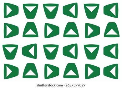 Repeating green geometric shapes with white triangles suitable for graphic design projects