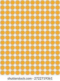 Grade de Repetição de Círculos Laranja Brilhantes