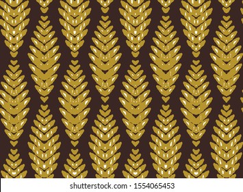 Repeating Hand Drawn Abstract Fish Bone Arrow Geometric Tribal Shapes Vector Pattern Isolated Background