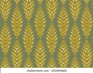Repeating Hand Drawn Abstract Fish Bone Arrow Geometric Tribal Shapes Vector Pattern Isolated Background
