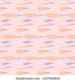 Repeating Hand Drawn Wave & Swells Line Pattern / Vector Illustration / Pastel Pink Coral Background / Global Colors saved with Pattern Swatches