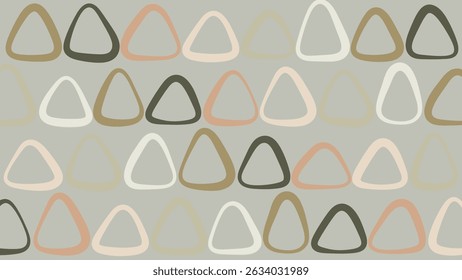 Repeating hand-drawn triangle loops in earthy shades over a light background, ideal for cozy and creative visual projects.