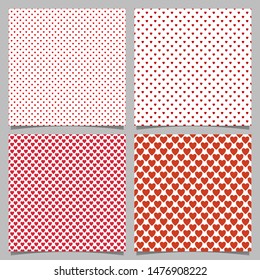 Repeating heart pattern background set - vector love illustration from red hearts