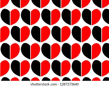 Repeating heart shape vector pattern
