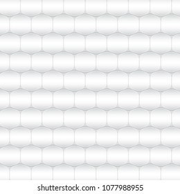 Repeating Hexagon Based Both Ends Unstuck Stickers Pattern Wallpaper in Front of Gray Backdrop - Grey Elements on Similar Background - Vector Gradient Graphic Design