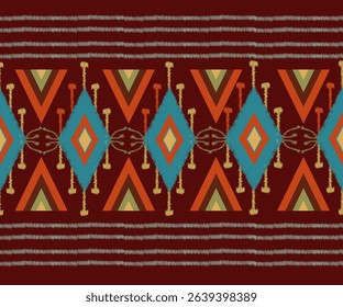 A repeating ikat pattern in cool muted blue tones with elegant diamond shapes, blending cultural heritage with contemporary design. Ideal for textiles, home furnishings, fashion prints.