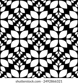 Repeating Leaf pattern of printable vector Art. Foliage Geometric Shapes repeated patterns of floral background.