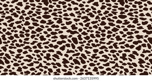 A repeating leopard print pattern featuring brown spots on a beige background, perfect for stylish designs, fabric creation, or nature-inspired artwork. Versatile and trendy, for fashion and design