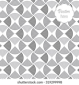 Repeating Linear Quarter Circle Pattern, Geometric Pattern