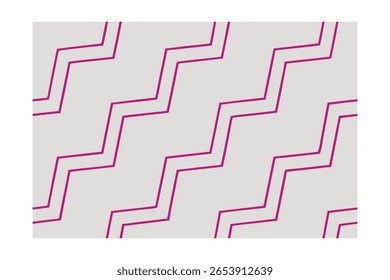 Wiederholende magentafarbene Zick-Zack-Linien auf einem hellgrauen, die ein geometrisches Muster rosa bilden