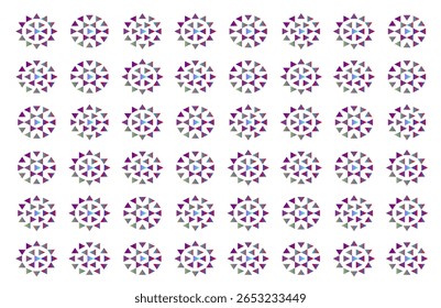 Repeating Mandala Tile Pattern of Rotated Triangles – Abstract Circular Vector Background for UI, Fabric, and Decorative Design