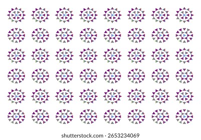 Repeating Mandala Tile Pattern of Rotated Triangles – Abstract Circular Vector Background for UI, Fabric, and Decorative Design