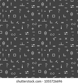 Repeating mathematical symbols pattern. Seamless math design elements.