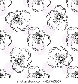 Repeating modern floral background seamless pattern.