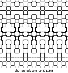 Repeating monochrome rounded square pattern design