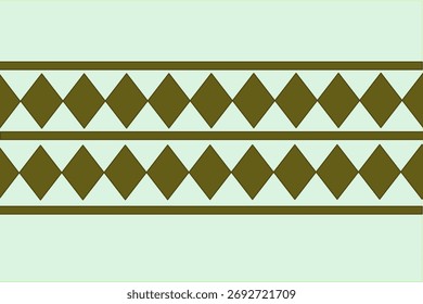 Repeating olive diamond shapes with horizontal lines.