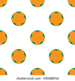 Repeating orange flower on white background. Vector seamless pattern