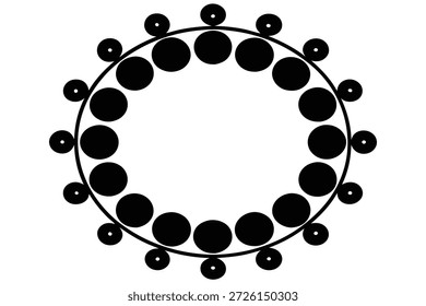 Bolas de adorno repetidas alrededor del marco circular 