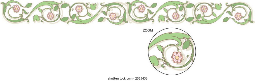 repeating ornamental border. Easy to change colors & remove shadow.