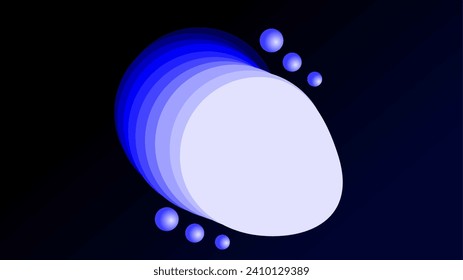 Repeating overlay of glowing blue circle frames and spheres with white copy space frame presentation background.