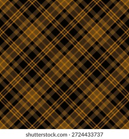 Patrón repetitivo a cuadros. Patrón de verificación de color negro dorado sin costuras. Diseño a cuadros para impresiones.  с Tejido de tartán repetido. Tejido escocés de Vector. Textura de Ekose. Franela de Madras. Línea a cuadros.