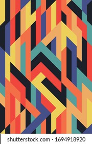 Repeating Pattern, Abstract Background from the 1960s, Vintage Colors
