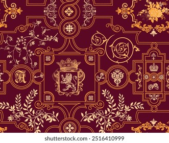 Repeating Pattern Abstract , ornament scroll with Flowers for textile design texture background in beautiful combination for digital, motif and screen fabric printing design