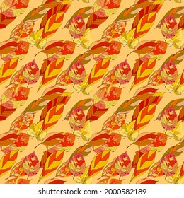 A repeating pattern with autumn leaves. Suitable for fabric design, accessories, home textiles, or application backgrounds. vector.