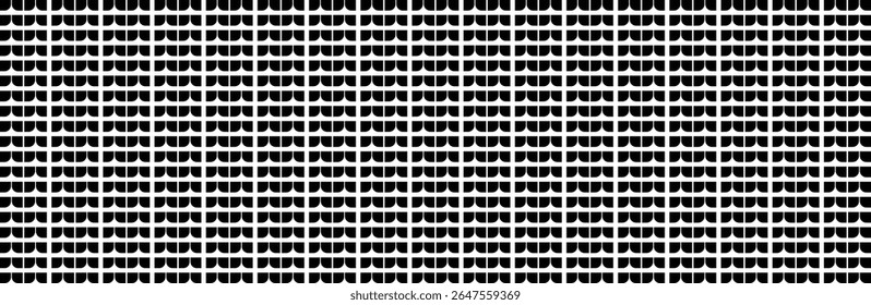 A repeating pattern of black arches against a white background.