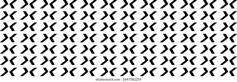 A repeating pattern of black chevron shapes on a white background.