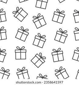 repeating pattern of black random gift icons on transparent background suitable for decorating your design