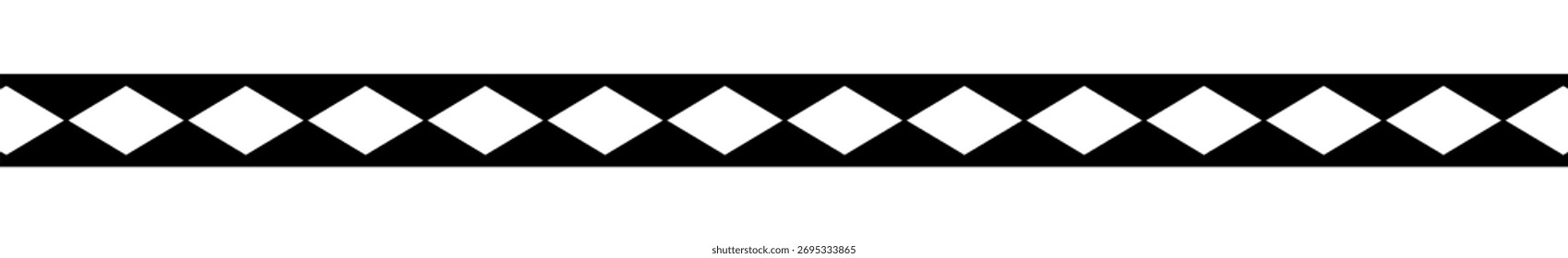 A repeating pattern of black and white diamonds in a border style