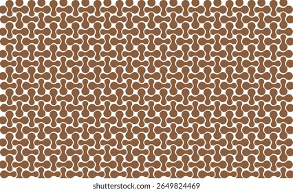 Um padrão repetitivo de formas marrom e arredondadas se encadeia para criar um design geométrico perfeito. As formas formam uma textura única e visualmente atraente.