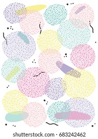 Repeating pattern with brush strokes in pastel colors on a white background. Geometric cute modern poster design, textiles, banners, postcards. Vector abstract illustration.
