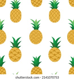 Repeating pattern with cartoon pineapples.