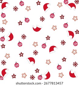 repetindo decorações de natal padrão para cartões de saudação e embrulho de presente
